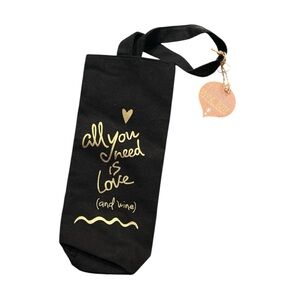 Charming Charlie | Black and Gold Wine Tote Bag